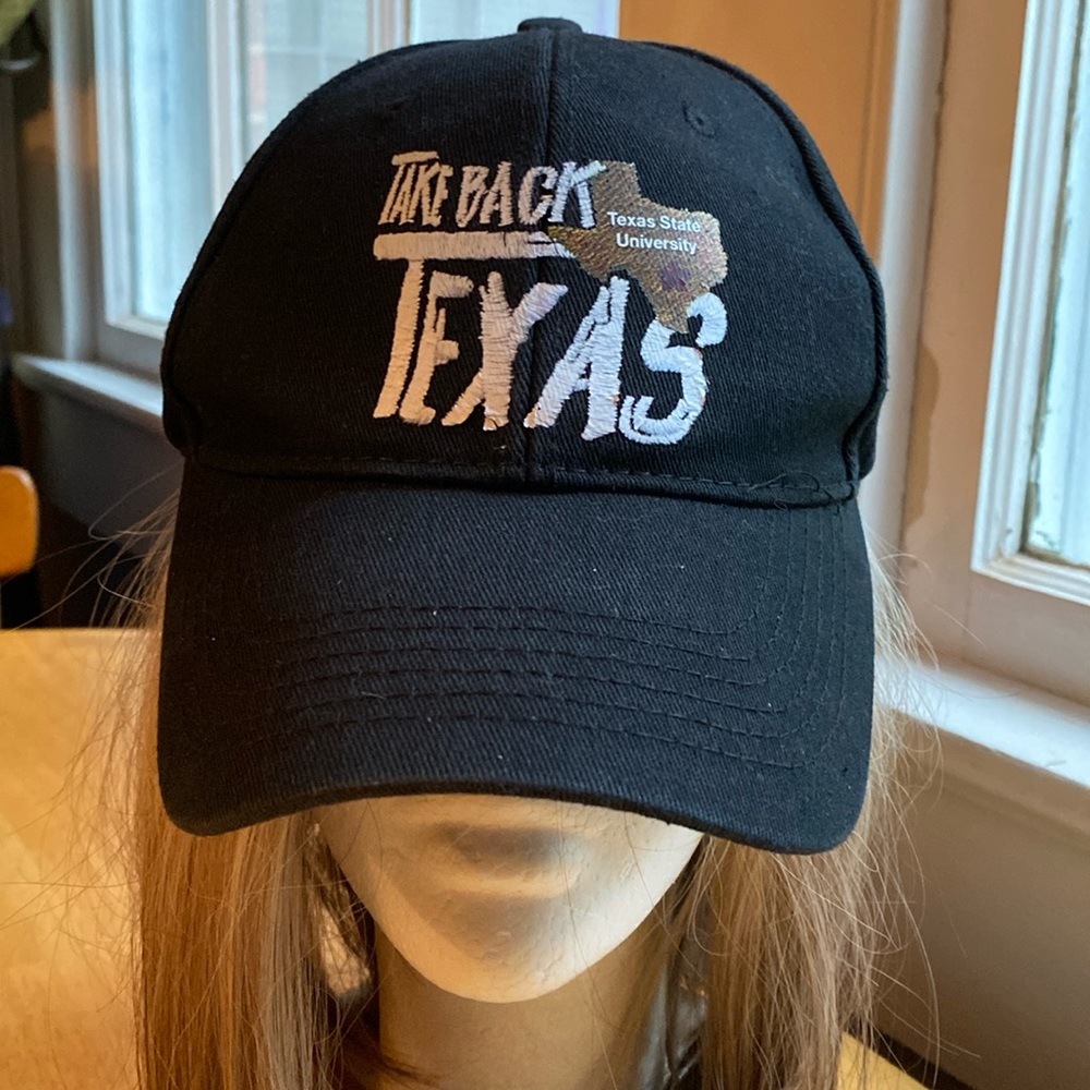 Texas State University basketball style hat in great condition black